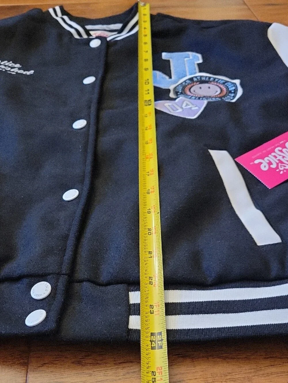 Justice Girls Size XL (16/18) Black/White Brand New W/tags Bomber Jacket